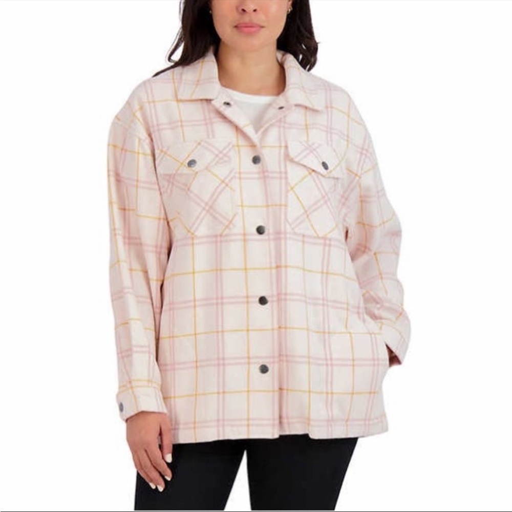 Pink plaid sweater